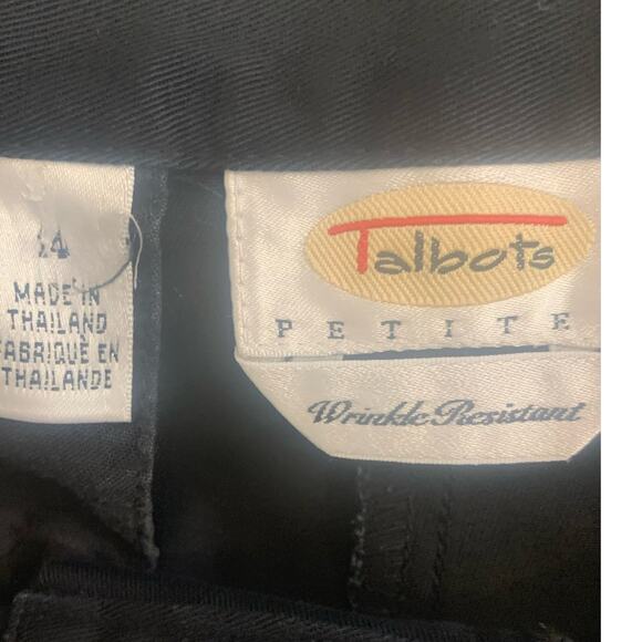 Talbots Petite High Rise Pants 14P Black Straight Leg Stretch  Business Casual - Picture 3 of 7